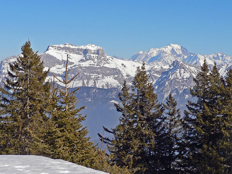 Snowing mountains view on tour with France Travel Solutions