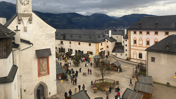 A Christmas market in Salzburg, Austria - a country known for its incredible Christmas markets.