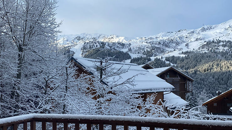 Meribel village, situated right below the Meribel ski pistes.