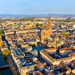 Trans-European cruise from Strasbourg to Budapest (port-to-port cruise) – France Rhin Alsace Strasbourg Vue Cathedrale Leonid Andronov Shutterstock